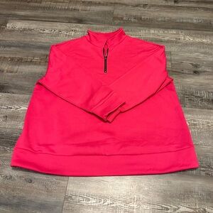 Hot pink, quarter zip pullover, plus size 3x